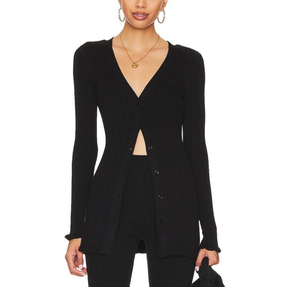 Tularosa 'Variegated' Black Rib Cardi Size S - Picture 1 of 5